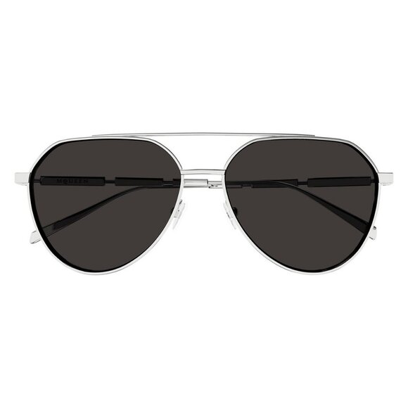 New ALEXANDER MCQUEEN Silver Aviator AM0478S 001 Sunglasses Women - Picture 2 of 5